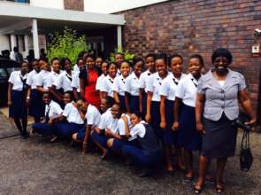 Beatrice(in red) with the 2016 intake girls