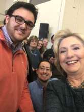 Team members with Hillary Clinton