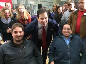 Team members with Ted Cruz
