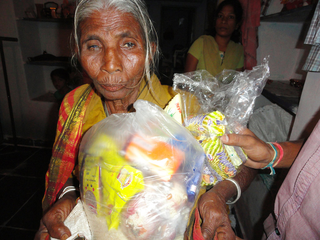 Provide Groceries for Poor Elderly Person in India