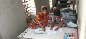 Ritwik* in studies at home with mother
