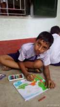 Reesyadeb engaged in painting