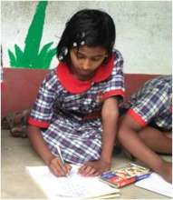 Diya engrossed in drawing