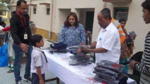 Dress distributed to the children by our Director