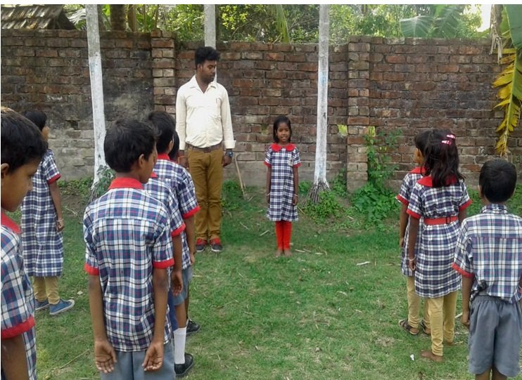 Sarbani Commanding her mates for Physical Training