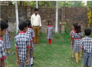 Sarbani Commanding her mates for Physical Training