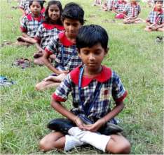Shruti at the meditation session in School.