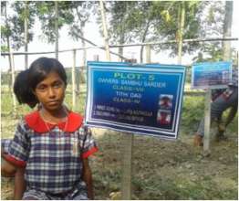 Sinjini at making of her Plot in School Garden