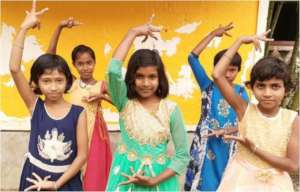Prerona* at Dance Practice with her other mates