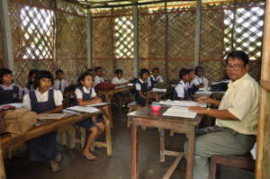 Students are study with poor infrastructure