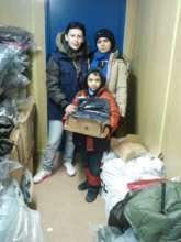 Delivery of the goods for the refugees
