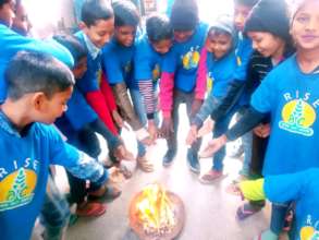 Children celebrates Lohri