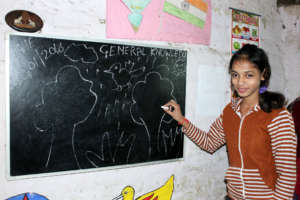 A smiling teacher