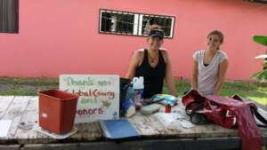 Staff with part of the donated supplies