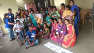 Trainers with volunteers
