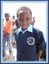 The children are proud of their school emblem.