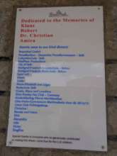 Porcelain Dedication Plaque Attached to the Wall