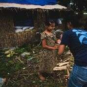 Girl in Flood Effected Area