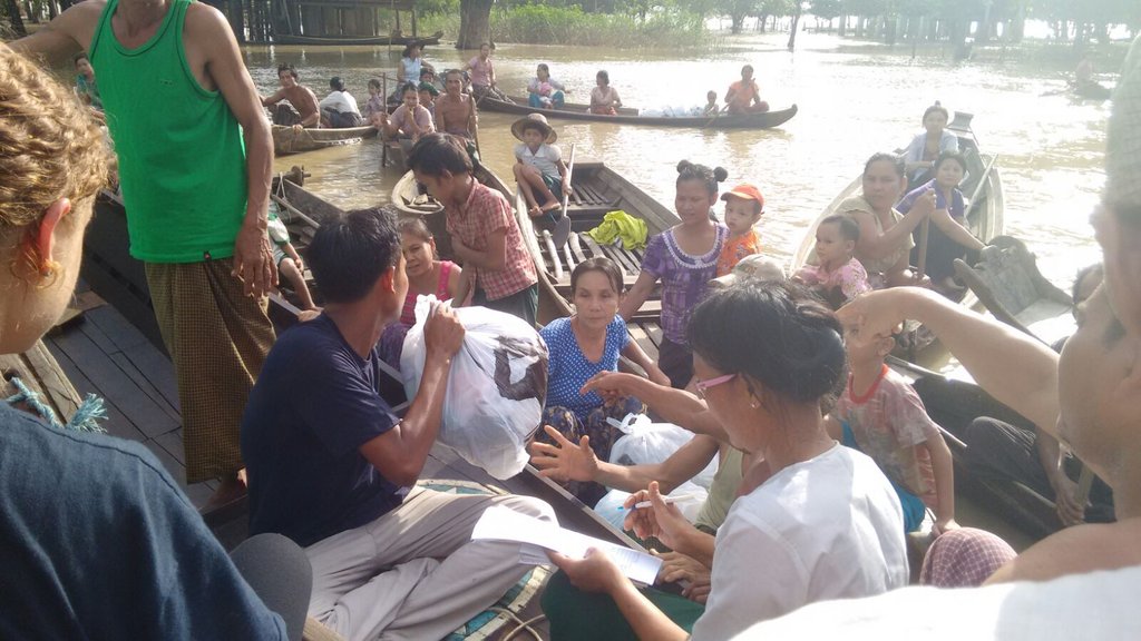 Flood relief for displaced communities in Myanmar