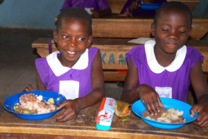 Nyaka Primary School Students Eating