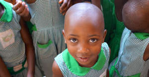 A student at Kutamba Primary School
