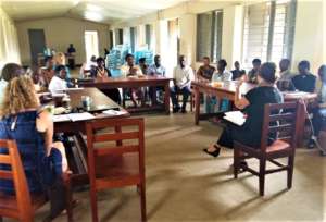 Katherine conducting the training session