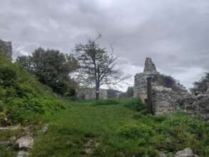 Szadvar castle on a rainy day