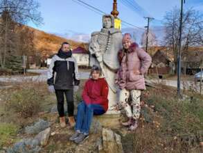 After laying a wreath on Zsofia's statue