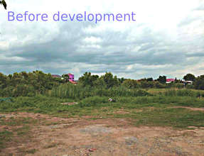 The disused plot of land before development
