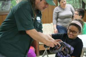 Girl Scouts Beyond Bars Participant at summer camp