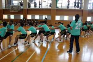Students share a scene from their school festival