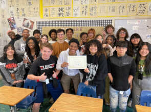 Photo of US participants with certificate