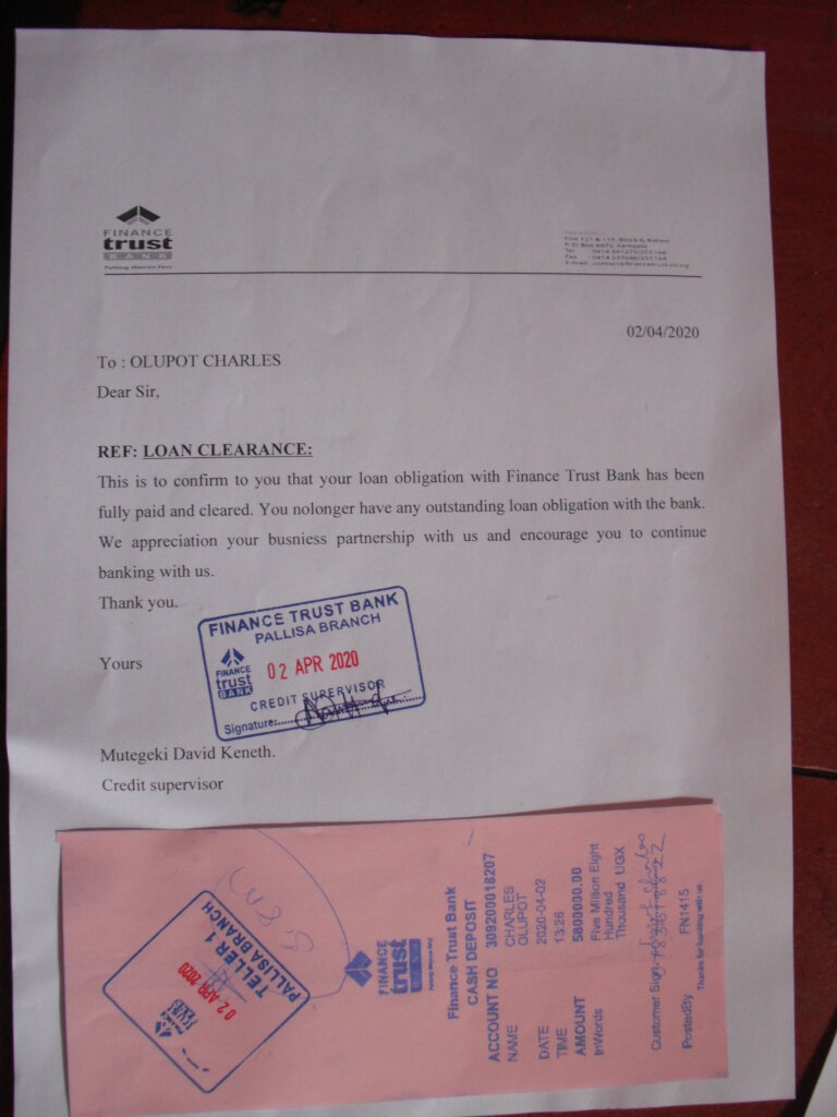 Loan paid by Mother Loretta