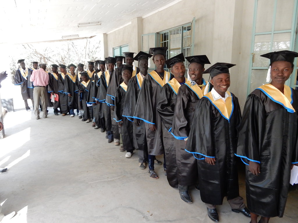 Academic schooling in a refugee camp in Kenya.