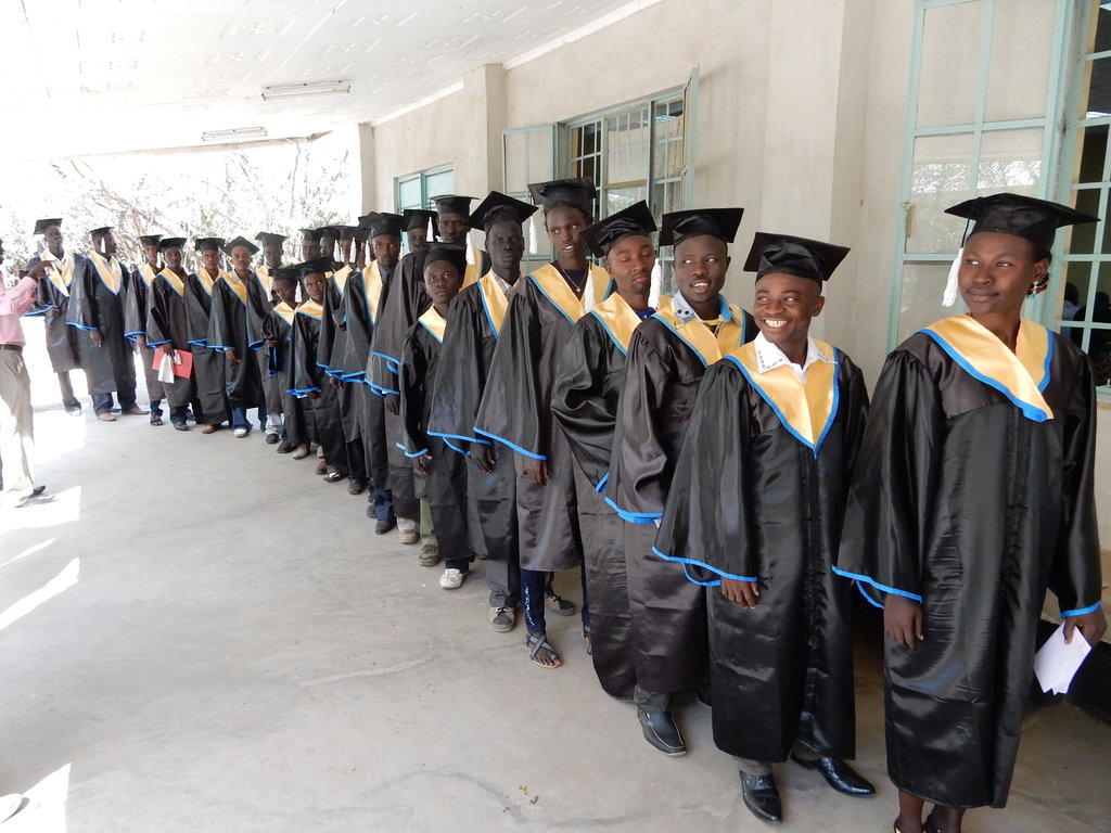 Academic schooling in a refugee camp in Kenya.