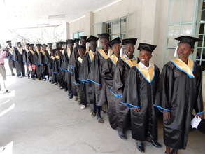 Academic schooling in a refugee camp in Kenya.
