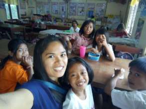 Rowena, Tacloban Coordinator, visits kids' school