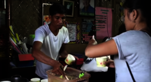 Pastor Mike serving meals