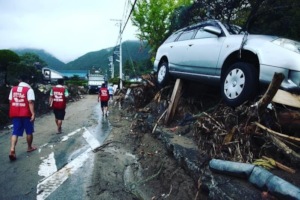 The car was driven by tsunami