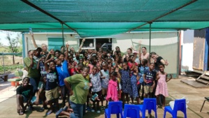 Drop in Centre children in their Christmas clothes