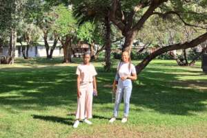 Grace and Rebecca at college.