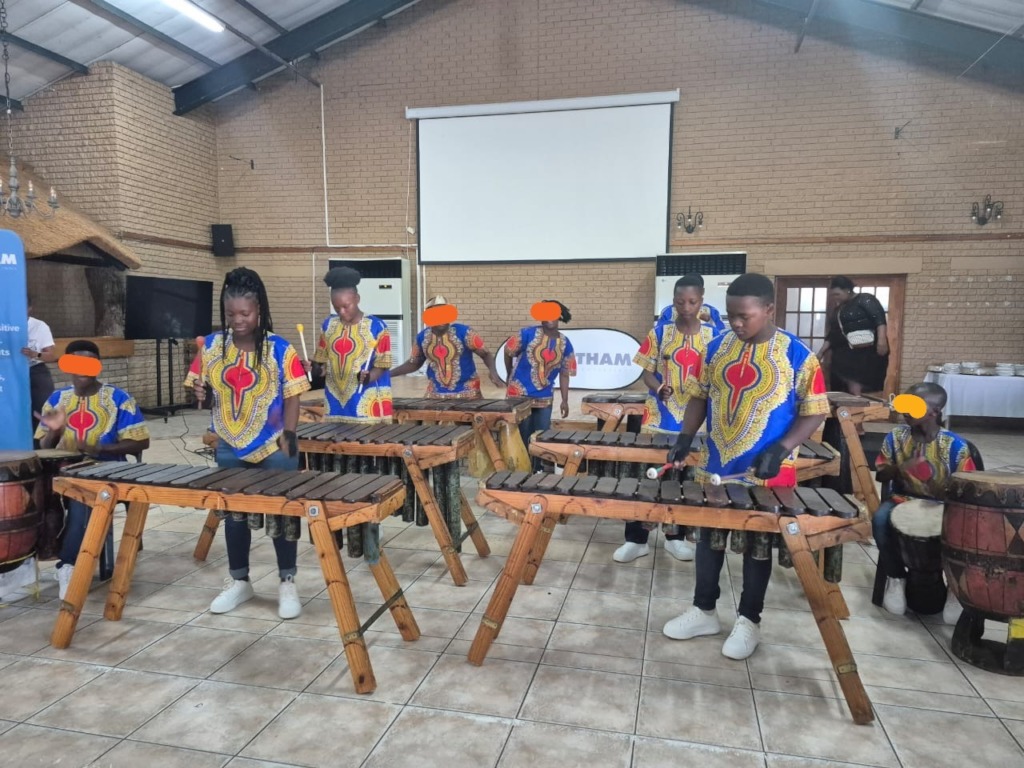 The Thabang Marimba band performing