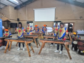 The Thabang Marimba band performing