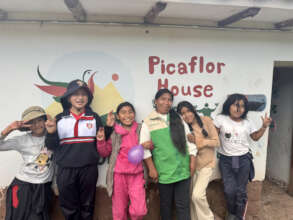 Teacher and kids at Picaflor House