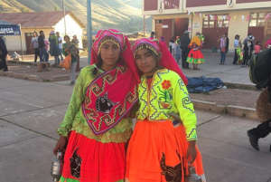 Our students dance in the village