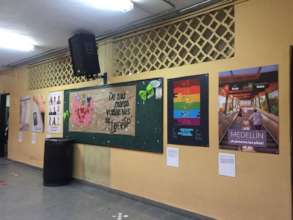 The exhibition in one of the classrooms