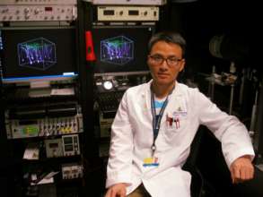 Han in his Lab at Johns Hopkins University