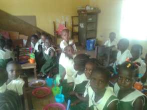 Lunch is served at the WAF school