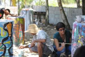 Painting the drums