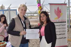 Woman Receiving Certificate